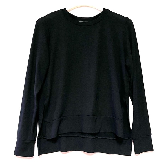 Beyond Yoga Just Chillin Long Sleeve Pullover Medium Black Split Hem Athleisure - Picture 2 of 10